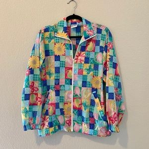 Vintage Patterned Windbreaker